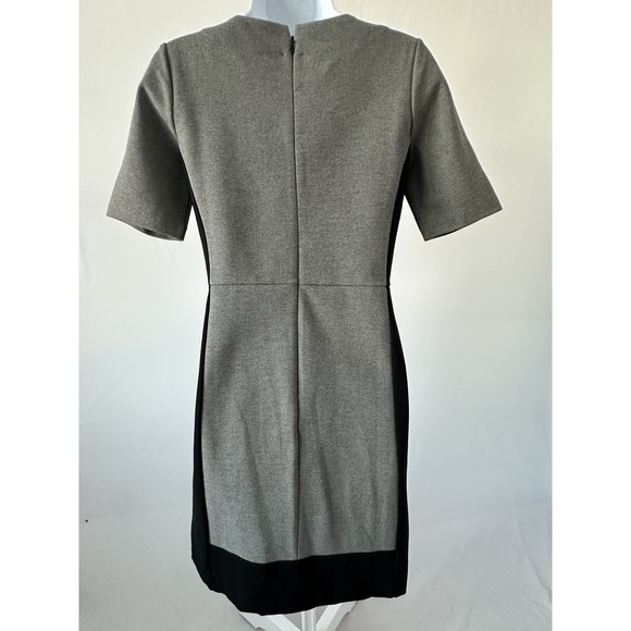 J Crew Ponte Knit Black Gray Short Sleeve Career Dress Women's Sz 2 (B50) - Picture 3 of 5